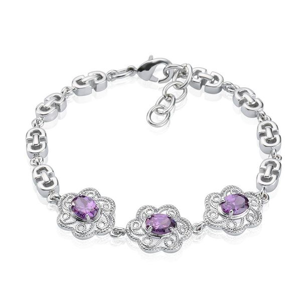 tastefully 18k white gold plated plum shape setting shiny violet zircon charm bracelet for women party bracelet, Golden;silver
tastefully 18k white gold plated plum shape setting shiny violet zircon charm bracelet for women party bracelet, Golden;silver