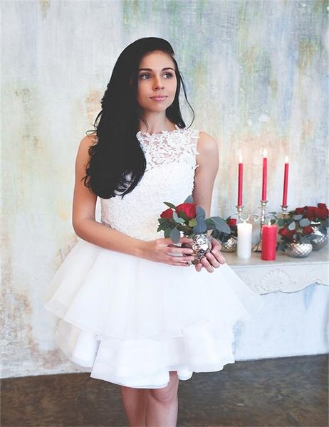 New Arrival Short A-Line Wedding Dresses 2019 Jewel Neck Cap Sleeves Bridal Dress Organza Appliqued Mini Lace Wedding Gowns Vestido De Noiva
New Arrival Short A-Line Wedding Dresses 2019 Jewel Neck Cap Sleeves Bridal Dress Organza Appliqued Mini Lace Wedding Gowns Vestido De Noiva