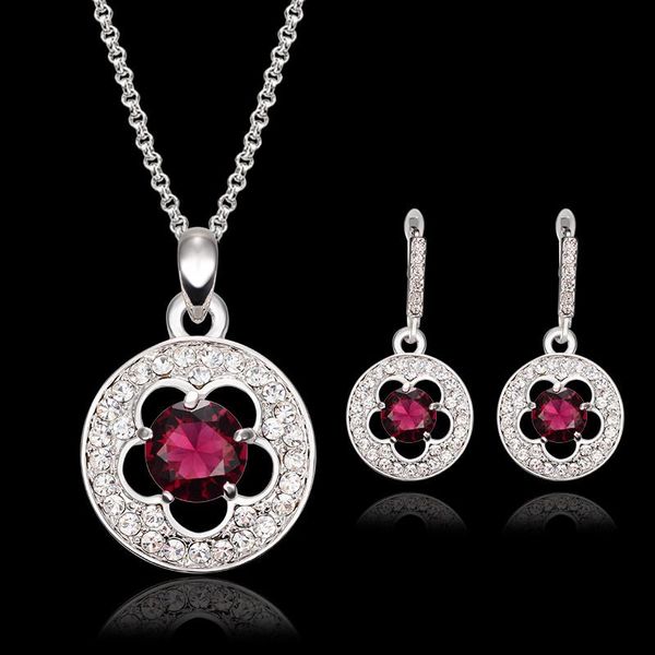 earrings necklace jewelry set exquisite luxury fashion women high grade rhinestone white gold plated flowers party jewelry 2-piece set js242, Silver
earrings necklace jewelry set exquisite luxury fashion women high grade rhinestone white gold plated flowers party jewelry 2-piece set js242, Silver