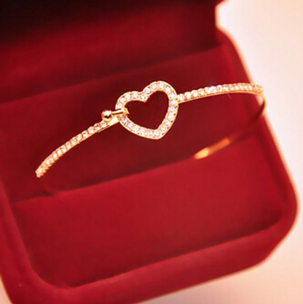 heart gold crystal bracelet for women love charm bangle fashion new korean style ing, Black
heart gold crystal bracelet for women love charm bangle fashion new korean style ing, Black