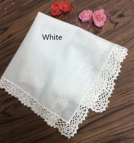 

set of 12 fashion wedding bridal handkerchiefs white 100% cotton hankerchief ladies hankie perfect crochet lace hakies 12x12-inch