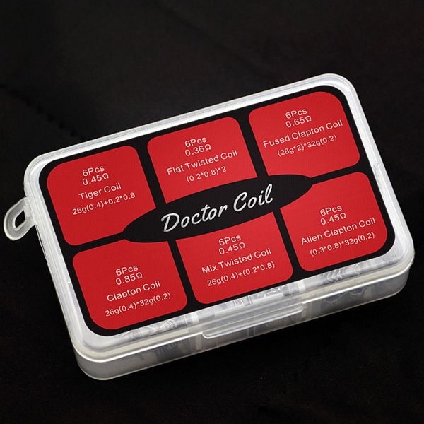 Original Advken Doctor Coil 6 in 1 Kit Tiger Clapton Mixed Alien Fused Twisted Heating Wire for RDA RBA RTA Atomizer DHL Free
Original Advken Doctor Coil 6 in 1 Kit Tiger Clapton Mixed Alien Fused Twisted Heating Wire for RDA RBA RTA Atomizer DHL Free