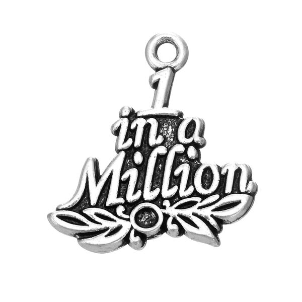 22.5*23.5mm antique silver plated word one in a million charm diy jewelry 10pcs lot jewelry making, Bronze;silver
22.5*23.5mm antique silver plated word one in a million charm diy jewelry 10pcs lot jewelry making, Bronze;silver