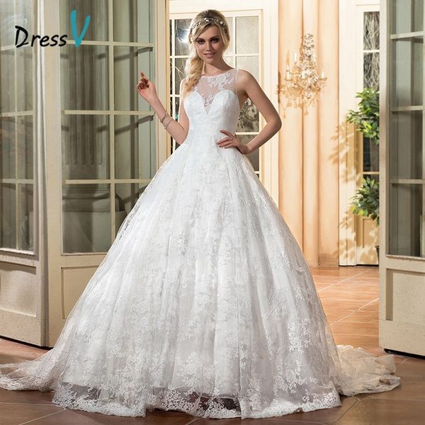 Luxury ivory lace wedding dress scoop neck appliques sleeveless sexy backless ball gown wedding dress 2019 long lace bridal gown Custom Made
Luxury ivory lace wedding dress scoop neck appliques sleeveless sexy backless ball gown wedding dress 2019 long lace bridal gown Custom Made