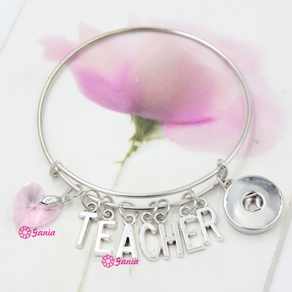 new arrival interchangeable pink crystal heart initials letter teacher wire expandable diy snaps bangles bracelets for teacher day gift, Golden;silver
new arrival interchangeable pink crystal heart initials letter teacher wire expandable diy snaps bangles bracelets for teacher day gift, Golden;silver