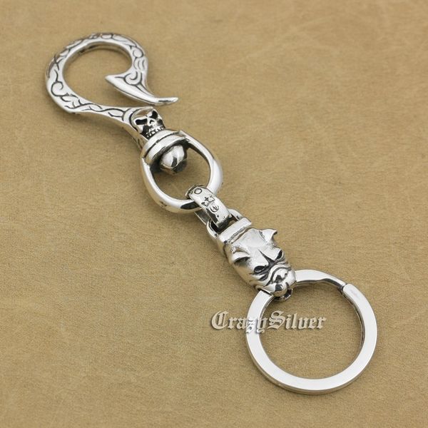 925 sterling silver bulldog dog cross mens biker rocker punk hook keychain 8b008kc, Slivery;golden
925 sterling silver bulldog dog cross mens biker rocker punk hook keychain 8b008kc, Slivery;golden