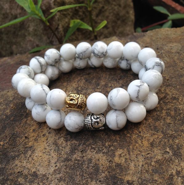 sn0381 10mm natural white turquoise bracelet gold buddha beaded bracelet buddhist mala yoga jewelry for man, Black
sn0381 10mm natural white turquoise bracelet gold buddha beaded bracelet buddhist mala yoga jewelry for man, Black