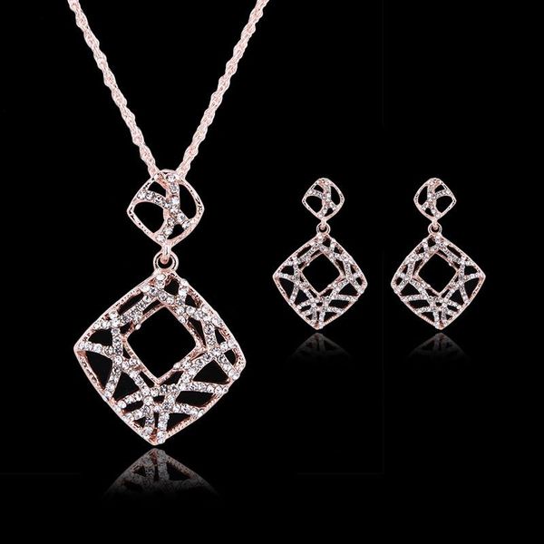 necklace earrings jewelry set exquisite luxury high grade rhinestone 18k gold plated geometric alloy party jewelry 2-piece set js292, Silver
necklace earrings jewelry set exquisite luxury high grade rhinestone 18k gold plated geometric alloy party jewelry 2-piece set js292, Silver