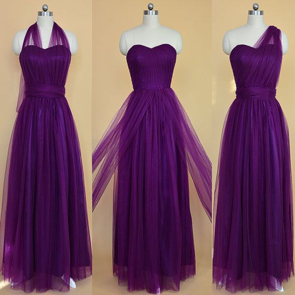 gorgeous convertible bridesmaid dresses long formal purple tulle wedding party maid of honor gowns sweetheart neck halter one shoulder, White;pink
gorgeous convertible bridesmaid dresses long formal purple tulle wedding party maid of honor gowns sweetheart neck halter one shoulder, White;pink
