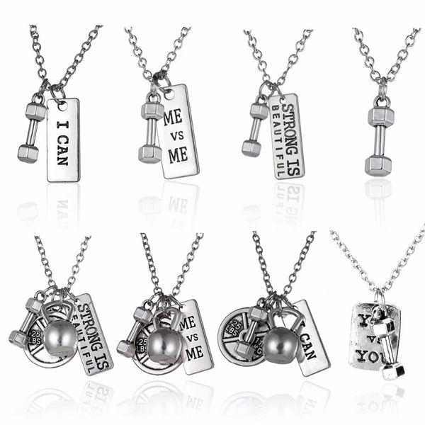 wholesale- fitness gym pendant jewelry lover friend bodybuilding necklaces men women sport kettlebell barbell dumbbell diy necklace collier, Silver
wholesale- fitness gym pendant jewelry lover friend bodybuilding necklaces men women sport kettlebell barbell dumbbell diy necklace collier, Silver