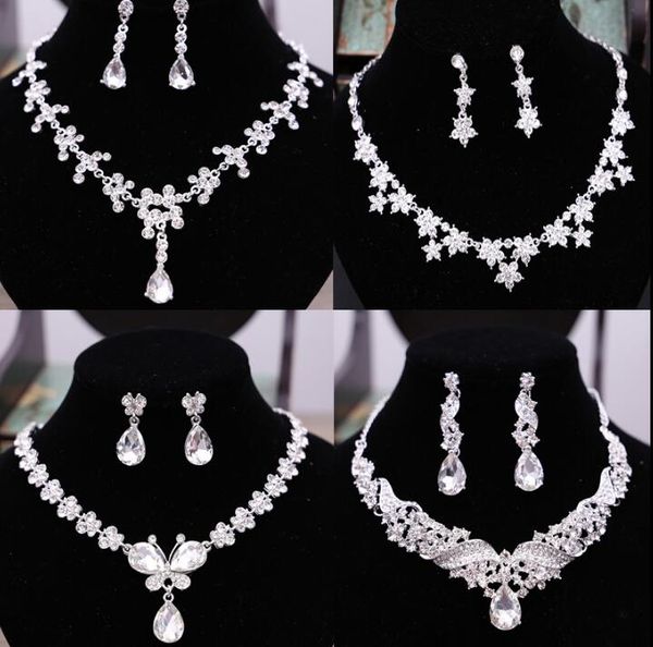 fashion 5style bridal rhinestone crystal drop necklace earring plated jewelry set wedding earrings pendant necklace selling 2017, Silver
fashion 5style bridal rhinestone crystal drop necklace earring plated jewelry set wedding earrings pendant necklace selling 2017, Silver