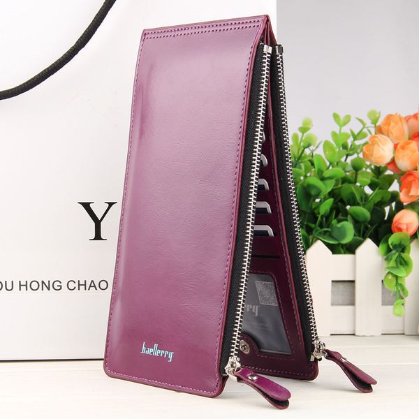2016 Hot Sellind Baellerry Credit Card Holder Oil Wax Cowhide Women Genuine Leather Wallet Multi-function Card Package