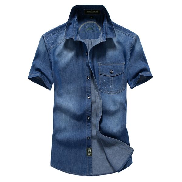 wholesale-2016 summer men's fashion denim shirts man short sleeve navy blue plus size xxxl 4xl jeans shirt, White;black
wholesale-2016 summer men's fashion denim shirts man short sleeve navy blue plus size xxxl 4xl jeans shirt, White;black