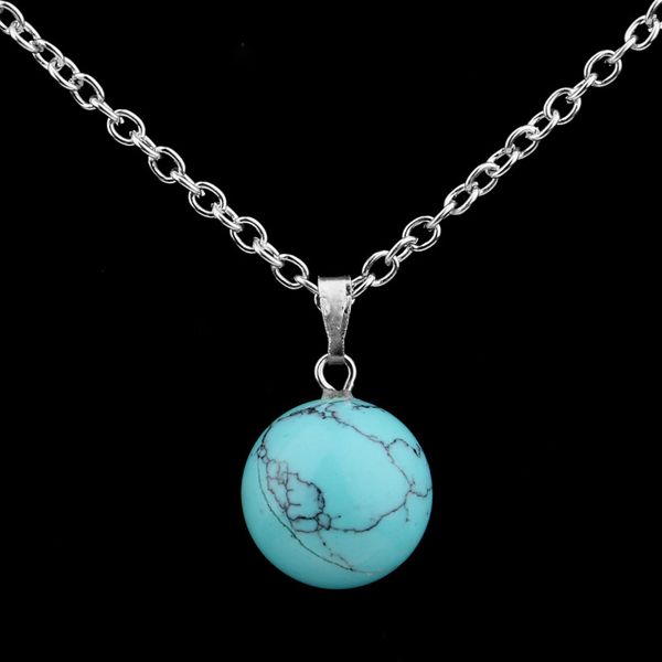 new fashion natural ball stone beads ball pendant necklaces lucky love chain jewelry for women and men, Silver
new fashion natural ball stone beads ball pendant necklaces lucky love chain jewelry for women and men, Silver