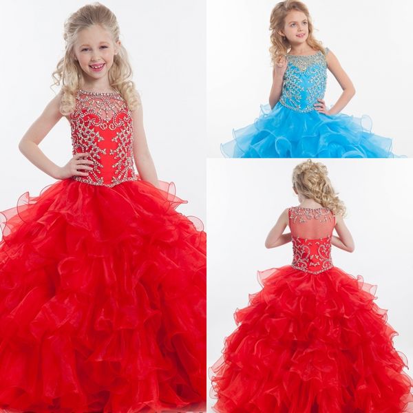 tiers ruffle girls pageant dresses rachel allan rhinestones beaded sheer neck kids formal occasion ball gowns custom made hy1134, White;red
tiers ruffle girls pageant dresses rachel allan rhinestones beaded sheer neck kids formal occasion ball gowns custom made hy1134, White;red