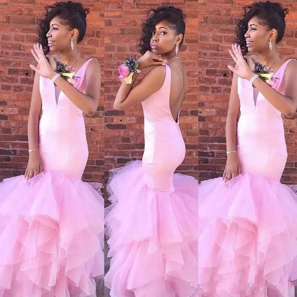 blush pink african prom dresses long deep v neck formal mermaid evening gowns ruffles skirt backless party dress vestidos de fiesta, Black
blush pink african prom dresses long deep v neck formal mermaid evening gowns ruffles skirt backless party dress vestidos de fiesta, Black