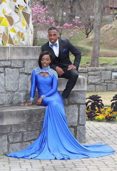 high neck backless royal blue prom dresses 2016 evening dresses beaded long sleeves chapel train luxury party gowns, Black
high neck backless royal blue prom dresses 2016 evening dresses beaded long sleeves chapel train luxury party gowns, Black