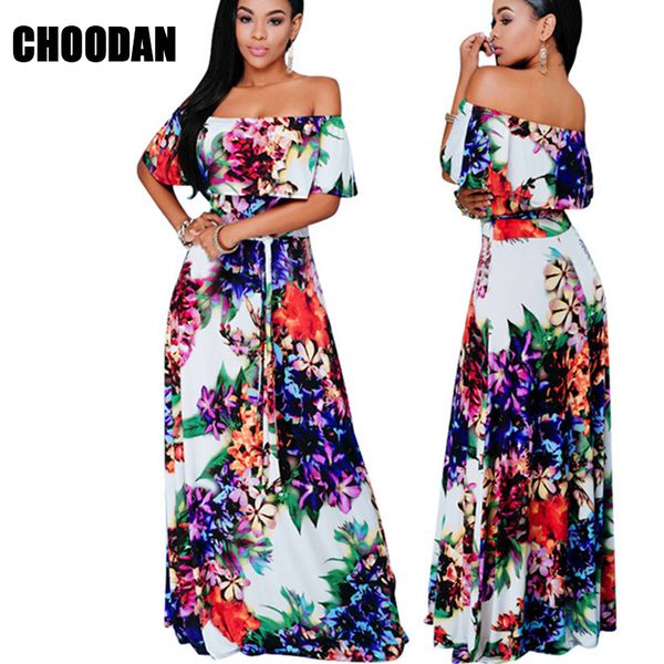wholesale- casual dress summer 2017 new boho floral dress women off shoulder slash neck ruffle floor length long pencil dresses for ladies, White;black
wholesale- casual dress summer 2017 new boho floral dress women off shoulder slash neck ruffle floor length long pencil dresses for ladies, White;black