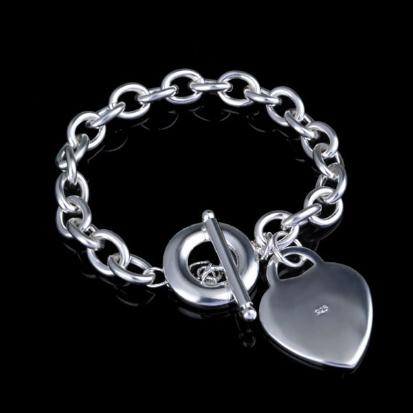 new love heart bracelets for women wedding thick 925 silver plated charm bangle femme pulseiras indian one direction jewelry, Black
new love heart bracelets for women wedding thick 925 silver plated charm bangle femme pulseiras indian one direction jewelry, Black