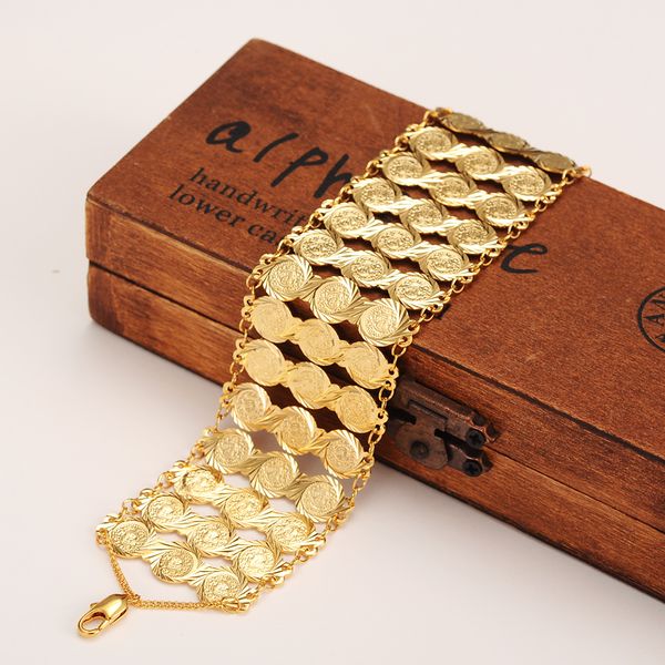 190mm lengthen 30mm 35mm wide arab bracelet women 9k solid yellow gold filled coins bangle wholesale islam middle east chain jewelry, Black
190mm lengthen 30mm 35mm wide arab bracelet women 9k solid yellow gold filled coins bangle wholesale islam middle east chain jewelry, Black
