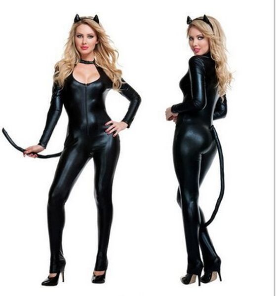 wholesale-e584 costumes for adults catwomen cosplay fancy halloween jumpsuit bodycon patent leather costume outfits, Black
wholesale-e584 costumes for adults catwomen cosplay fancy halloween jumpsuit bodycon patent leather costume outfits, Black
