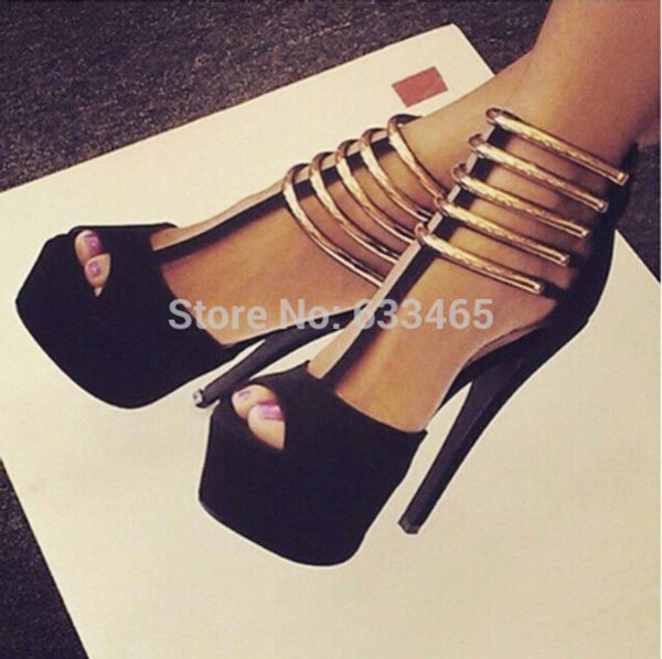 2016 party high heels gold kette damen luxus platform pumps for women, Black
2016 party high heels gold kette damen luxus platform pumps for women, Black