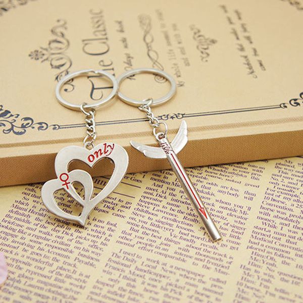 wholesale-lovers keychain love heart and arrow key ring keyfob couples romantic keychain lover gift llavero ee, Silver
wholesale-lovers keychain love heart and arrow key ring keyfob couples romantic keychain lover gift llavero ee, Silver