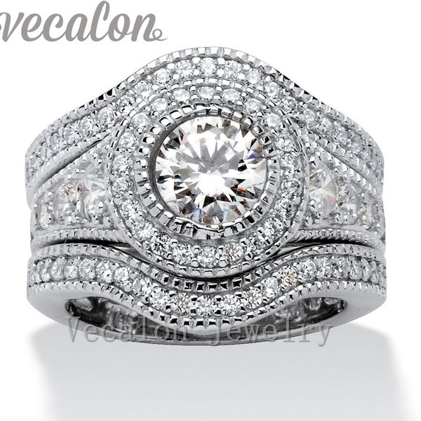 vecalon fashion vintage engagement wedding band ring set for women 2ct cz diamond 10kt white gold filled party finger ring, Slivery;golden
vecalon fashion vintage engagement wedding band ring set for women 2ct cz diamond 10kt white gold filled party finger ring, Slivery;golden