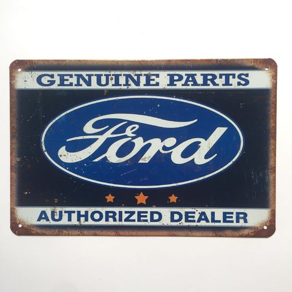 

Ford оригинальные запчасти официальный дилер ретро старинные металлические олова знак плакат для Человек пещера гараж потертый шик стикер стены кафе-бар home decor