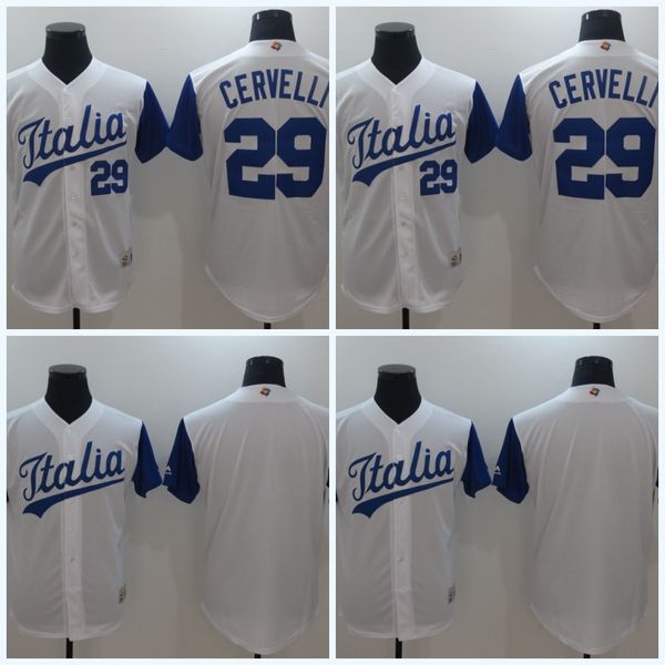 Hot Sale Men's Italy 2017 World Baseball Classic Jersey WBC #29 Francisco Cervelli #Blank Jersey White Blue New Team Baseball Jersey
Hot Sale Men's Italy 2017 World Baseball Classic Jersey WBC #29 Francisco Cervelli #Blank Jersey White Blue New Team Baseball Jersey