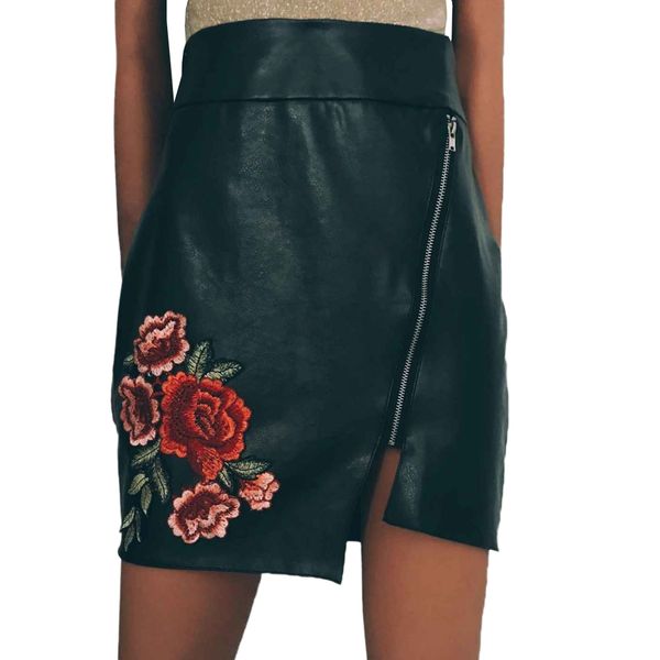 wholesale- europe women vintage black floral embroidery skirt mini pu faux leather skirt solid irregular bodycon casual pencil skirts
wholesale- europe women vintage black floral embroidery skirt mini pu faux leather skirt solid irregular bodycon casual pencil skirts