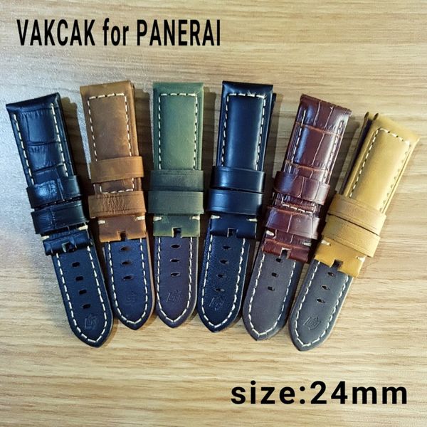 Luxury watch strap 24mm high quality genuine leather fit for PANERAI PAM watches without stainless steel buckle
Luxury watch strap 24mm high quality genuine leather fit for PANERAI PAM watches without stainless steel buckle