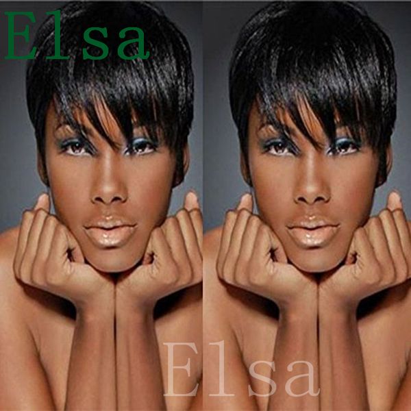 short pixie cut wigs with babyhair african haircut style brazilian ladies wigs for black women none lace front straight human hair machine m, Black;brown
short pixie cut wigs with babyhair african haircut style brazilian ladies wigs for black women none lace front straight human hair machine m, Black;brown