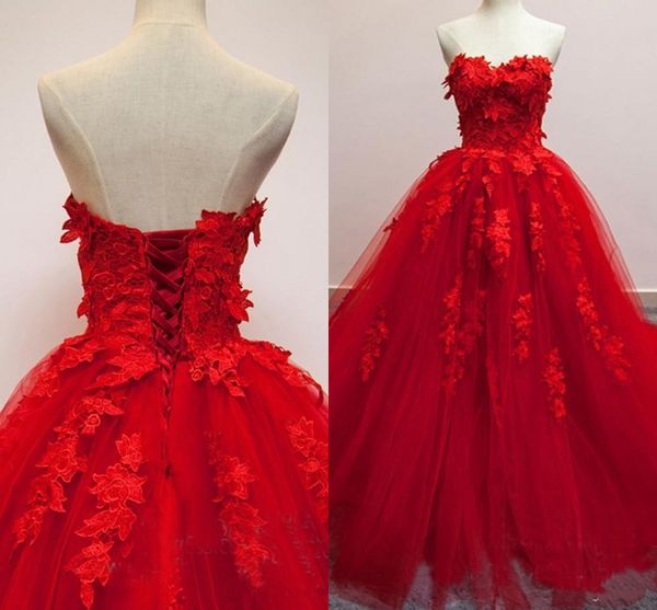 Red 3D Applique Ball Gown Quinceanera Dresses 2018 Strapless Lace Up Back Prom Gowns Soft Tulle Plus Size Evening Dress
Red 3D Applique Ball Gown Quinceanera Dresses 2018 Strapless Lace Up Back Prom Gowns Soft Tulle Plus Size Evening Dress