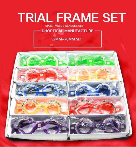 Wholesale- free shipping colorful trial frame set 52mm~70mm 10pcs/set low price
Wholesale- free shipping colorful trial frame set 52mm~70mm 10pcs/set low price