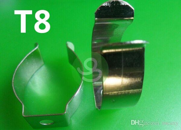 T5/t8/t4 Lamp Tube Clamp Ring Pipe Clamp Support Clip Light Fixture Clamp Clip Spring Buckle Metal Clip Fluorescent Card Dhl Ing