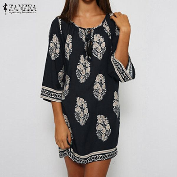 wholesale- zanzea women mini dress 2016 summer vintage print dress casual loose vestidos lace up beach dresses plus size s-5xl, White;black
wholesale- zanzea women mini dress 2016 summer vintage print dress casual loose vestidos lace up beach dresses plus size s-5xl, White;black