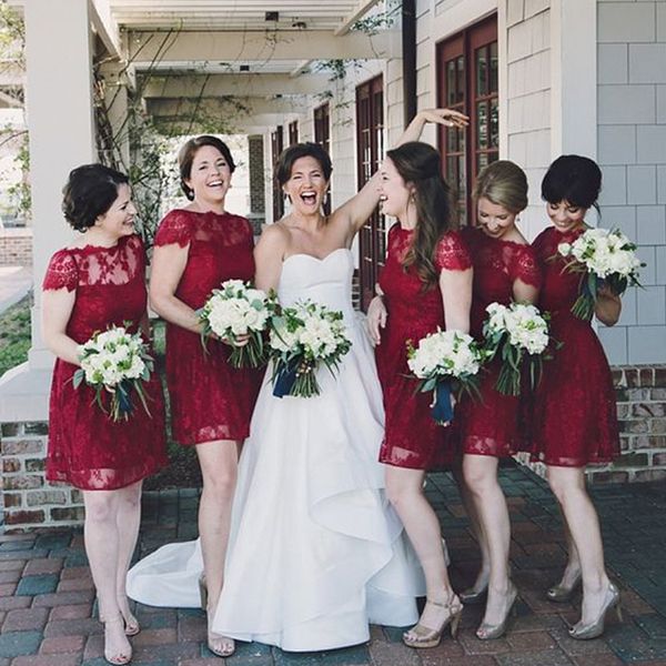 country burgundy lace bridesmaid dress short sheer bateau neck short sleeves bridesamaids dresses wedding party guest dress custom made, White;pink
country burgundy lace bridesmaid dress short sheer bateau neck short sleeves bridesamaids dresses wedding party guest dress custom made, White;pink