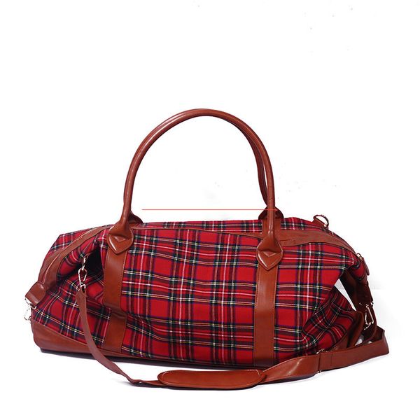 plaid large capacity weekend bag vintage fashion xmas duffle bag with pu faux leather overnight tote bag dom103398
plaid large capacity weekend bag vintage fashion xmas duffle bag with pu faux leather overnight tote bag dom103398