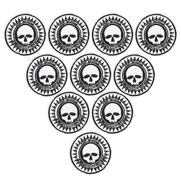 10pcs skeleton round badge embroidery patches for clothing iron skull patch for clothes applique sewing accessories on cloth iron on patch, Black
10pcs skeleton round badge embroidery patches for clothing iron skull patch for clothes applique sewing accessories on cloth iron on patch, Black