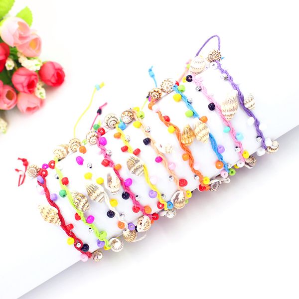 Красочный дизайнер Femme Braid Bead Friendship Bracelets Cords Handmade Conch Beach Bracelet Women Pulsera 10 цветов
Красочный дизайнер Femme Braid Bead Friendship Bracelets Cords Handmade Conch Beach Bracelet Women Pulsera 10 цветов