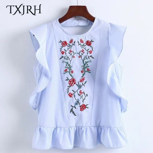 wholesale- txjrh fashion floral beading embroidery backless ruffles butterfly sleeve t-shirt tee sweet women o-neck pullover sy17-04-82, White
wholesale- txjrh fashion floral beading embroidery backless ruffles butterfly sleeve t-shirt tee sweet women o-neck pullover sy17-04-82, White
