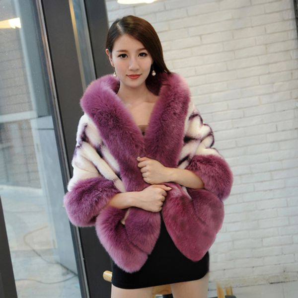 wholesale-2016 new fashion faux poncho with fake fox fur collar trim women selling imitation fur capes wraps warmer shawls, Blue;gray
wholesale-2016 new fashion faux poncho with fake fox fur collar trim women selling imitation fur capes wraps warmer shawls, Blue;gray