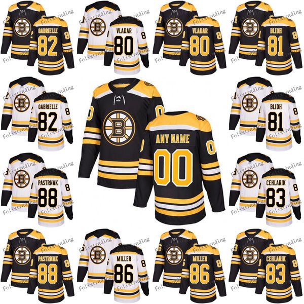 Boston Bruins 80 Daniel Vladar 81 Anton Blidh 82 Jesse Gabrielle 83 Peter Cehlarik 86 Kevan Miller 88 David Pastrnak 2018 Season Jersey
Boston Bruins 80 Daniel Vladar 81 Anton Blidh 82 Jesse Gabrielle 83 Peter Cehlarik 86 Kevan Miller 88 David Pastrnak 2018 Season Jersey