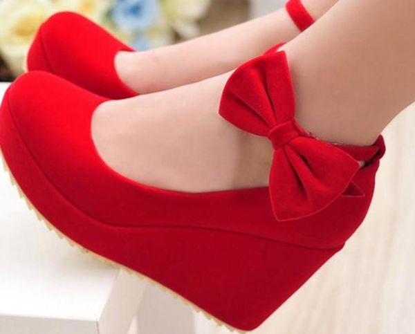 2016 korean spring wedding shoes bow slope documentary high-heeled shoes female bride wedding shoes., Black
2016 korean spring wedding shoes bow slope documentary high-heeled shoes female bride wedding shoes., Black