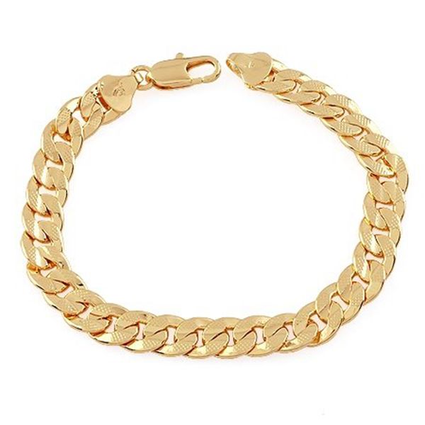 chain bracelet 18k yellow gold filled curb bracelet for women men 21cm long, Black
chain bracelet 18k yellow gold filled curb bracelet for women men 21cm long, Black
