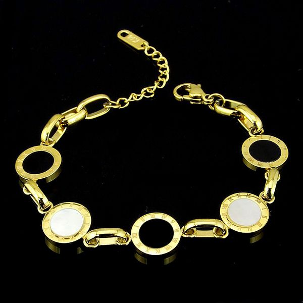 foreign trade jewelry wholesale five round black and white conch bracelet with 18k gold ms. bracelets roman numerals bracelets
foreign trade jewelry wholesale five round black and white conch bracelet with 18k gold ms. bracelets roman numerals bracelets