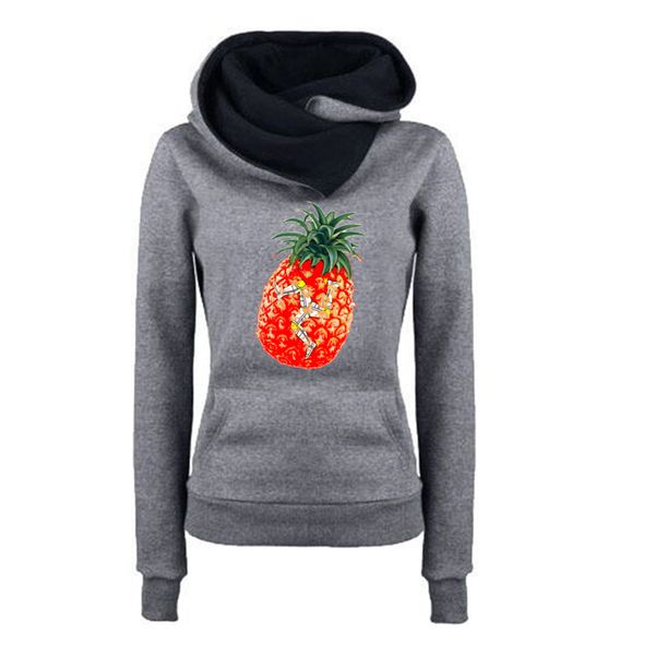 2017 new women autumn winter pineapple isle of man print fashion female lapel hoodie, Black
2017 new women autumn winter pineapple isle of man print fashion female lapel hoodie, Black