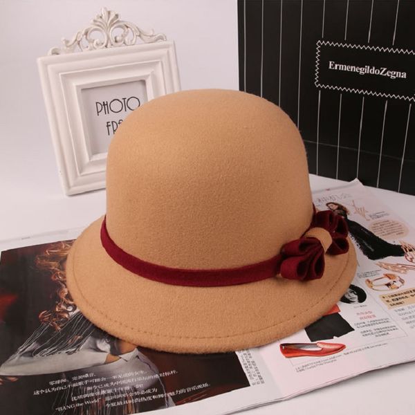 women fashion hats imitation wool stingy brim hats classic bow casual caps dhl ing, Blue;gray
women fashion hats imitation wool stingy brim hats classic bow casual caps dhl ing, Blue;gray