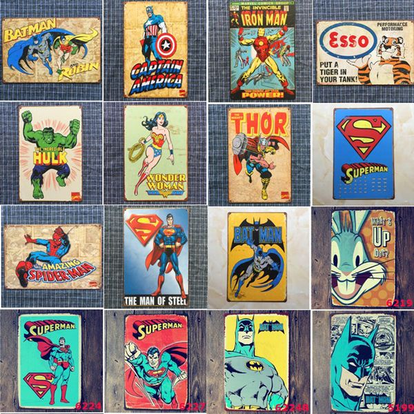 

23 стили marvel super heroes film vintage home decor tin вход бар паб декоративный металлический знак ретро металлическая пластина картина м